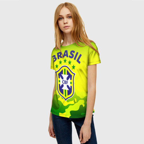 Женская футболка 3D Бразилия, цвет 3D печать - фото 3