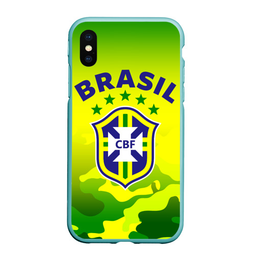 Чехол для iPhone XS Max матовый Бразилия, цвет мятный