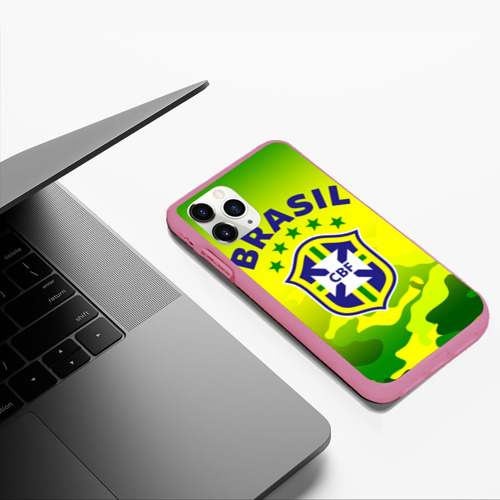 Чехол для iPhone 11 Pro Max матовый Бразилия, цвет малиновый - фото 5