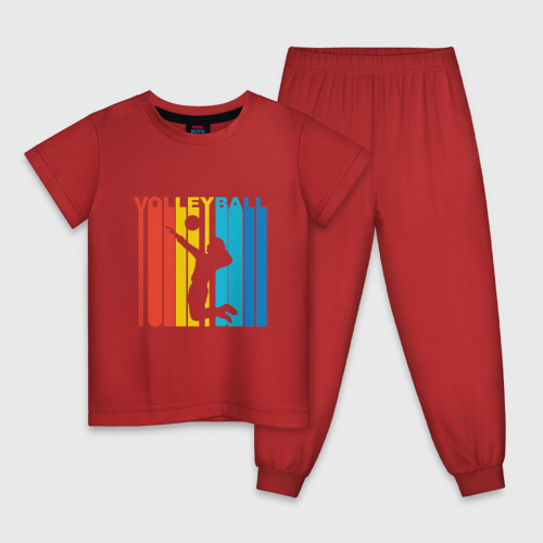 Детская пижама хлопок с принтом Волейбол, вид спереди #2