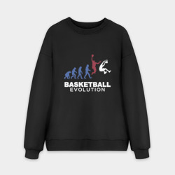 Мужской свитшот oversize без начеса хлопок Баскетбольная эволюция