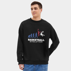 Мужской свитшот oversize без начеса хлопок Баскетбольная эволюция - фото 2