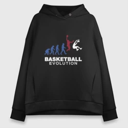 Женское худи Oversize хлопок Баскетбольная эволюция