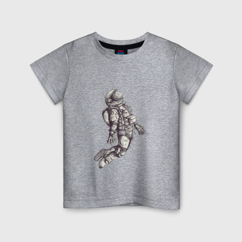 Детская футболка хлопок Космонавт, цвет меланж