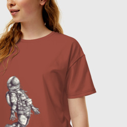 Женская футболка хлопок Oversize Космонавт - фото 2