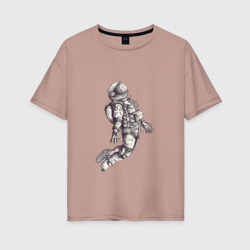 Космонавт – Женская футболка хлопок Oversize с принтом купить со скидкой в -16%