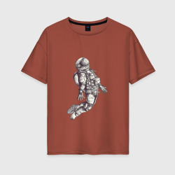 Женская футболка хлопок Oversize Космонавт