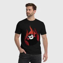 Мужская футболка хлопок Kumamon поджигает - фото 2