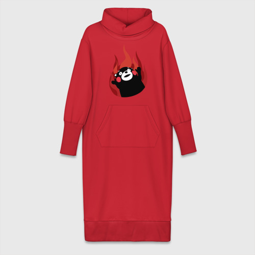 Платье удлиненное хлопок Kumamon поджигает