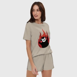 Женская пижама с шортиками хлопок Kumamon поджигает - фото 2
