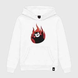 Женская толстовка хлопок Kumamon поджигает