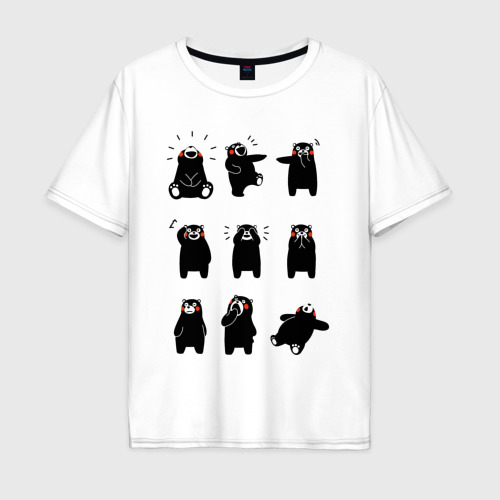 Мужская футболка хлопок Oversize Kumamon хохочет