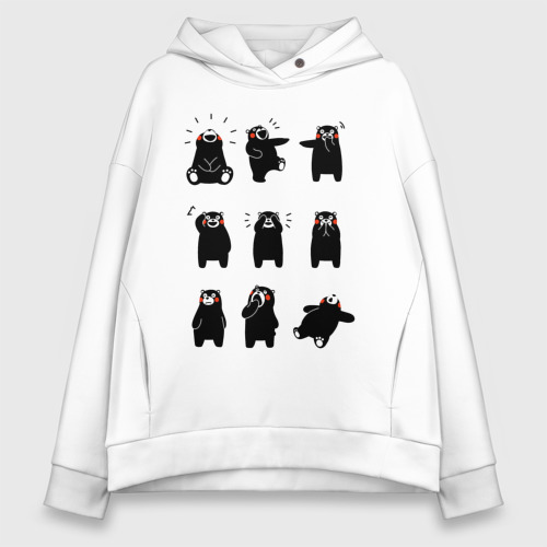 Женское худи Oversize хлопок Kumamon хохочет