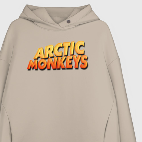 Женское худи Oversize хлопок Arctic Monkeys, цвет миндальный - фото 3