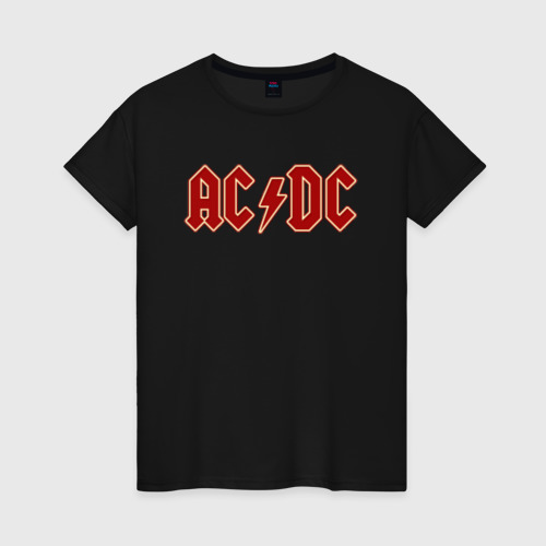 Женская футболка хлопок AC/DC, цвет черный