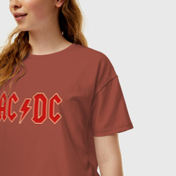 Женская футболка хлопок Oversize AC/DC - фото 2