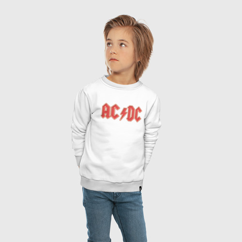 Детский свитшот хлопок AC/DC, цвет белый - фото 5