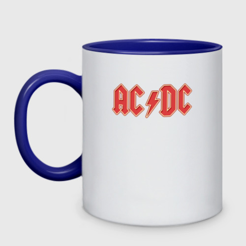 Кружка двухцветная AC/DC, цвет белый + синий