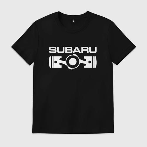 Мужская футболка хлопок Subaru оппозитный двигатель
