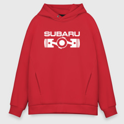 Мужское худи Oversize хлопок Subaru оппозитный двигатель