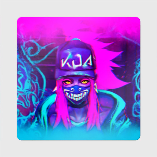 Магнит виниловый Квадрат League of legends (Akali Kda)