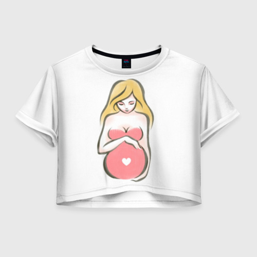 Женская футболка Crop-top 3D Рождение новой жизни Фото 01 Женская футболка Crop-top 3D Рождение новой жизни Фото 01