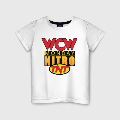 Детская футболка хлопок WCW Monday Night Nitro, цвет белый