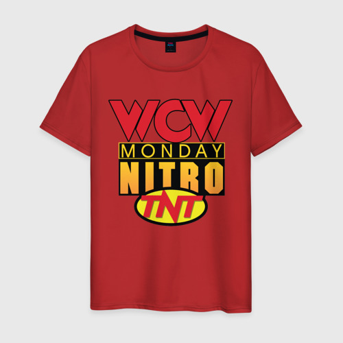 Мужская футболка хлопок WCW Monday Night Nitro, цвет красный