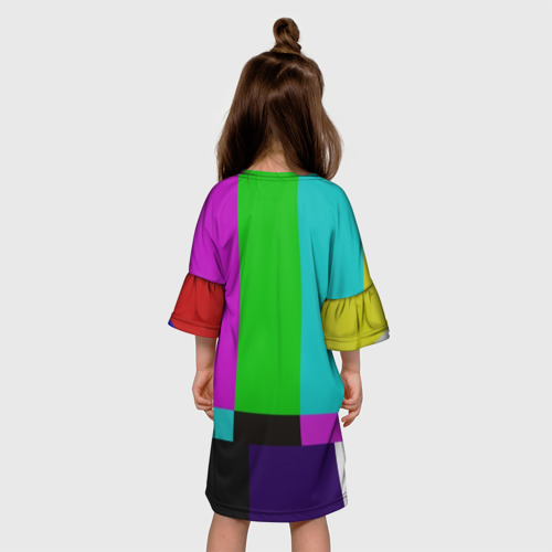 Детское платье 3D с принтом Настроечная таблица, вид сзади #2