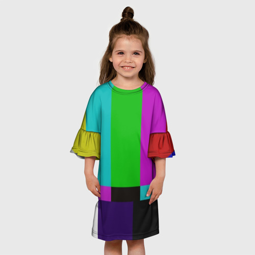 Детское платье 3D с принтом Настроечная таблица, вид сбоку #3
