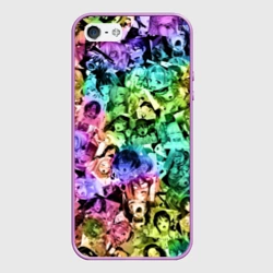 Чехол для iPhone 5/5S матовый Радуга ахегао