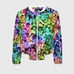 Женский бомбер 3D Радуга ахегао