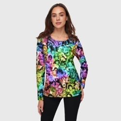 Женский лонгслив 3D Радуга ахегао - фото 2