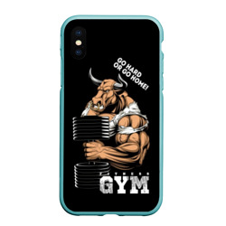 Чехол для iPhone XS Max матовый Go heavy or go home - bull