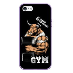 Чехол для iPhone 5/5S матовый Go heavy or go home - bull