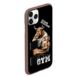 Чехол для iPhone 11 Pro Max матовый Go heavy or go home - bull - фото 2