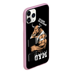 Чехол для iPhone 11 Pro Max матовый Go heavy or go home - bull - фото 2