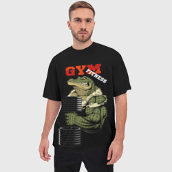 Мужская футболка oversize 3D GYM fitness crocodile - фото 2