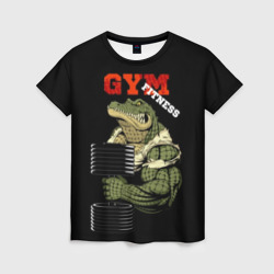 Женская футболка 3D GYM fitness crocodile