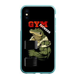 Чехол для iPhone XS Max матовый GYM fitness crocodile