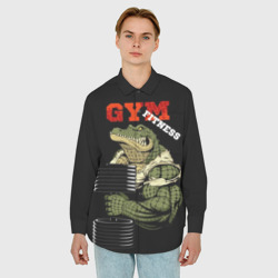 Мужская рубашка oversize 3D GYM fitness crocodile - фото 2