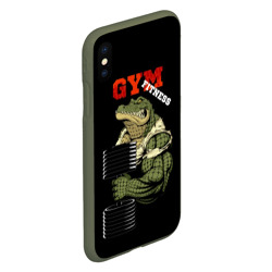 Чехол для iPhone XS Max матовый GYM fitness crocodile - фото 2