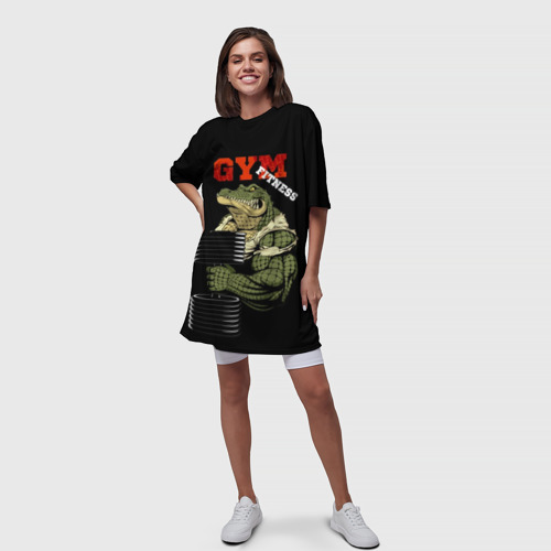 Платье-футболка 3D GYM fitness crocodile, цвет 3D печать - фото 5