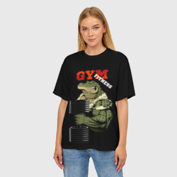 Женская футболка oversize 3D GYM fitness crocodile - фото 2