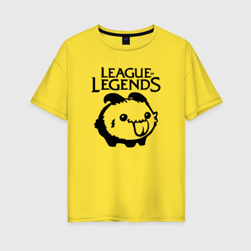 Женская футболка хлопок Oversize League of Legends, цвет желтый