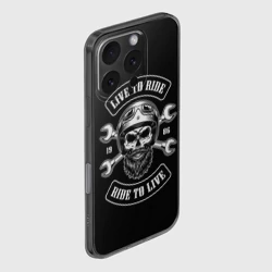 Чехол для iPhone 16 Pro силиконовый с защитой камеры Live to ride - ride to live - фото 2