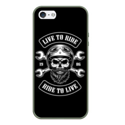 Чехол для iPhone 5/5S матовый Vintage motorcycle label