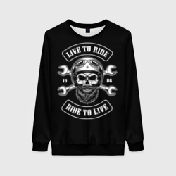Женский свитшот 3D Live to ride - ride to live