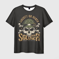 Soldier - liberty or death – Мужская футболка 3D с принтом купить со скидкой в -26%