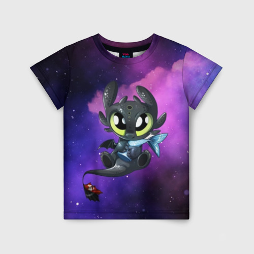 Детская футболка 3D с принтом Как приручить дракона, вид спереди #2